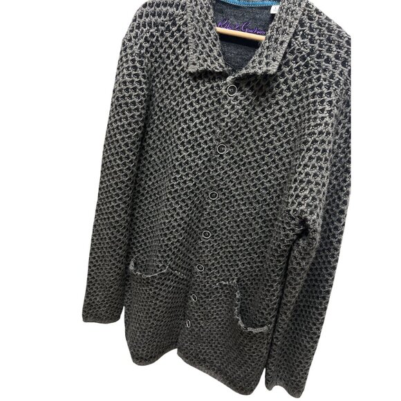 Robert Graham Gray Wool Blend Textured Cardigan - Picture 1 of 6